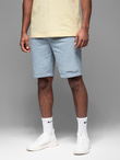Fitted men's printed short sweat shorts - light blue V1 OM-SRSK-0138