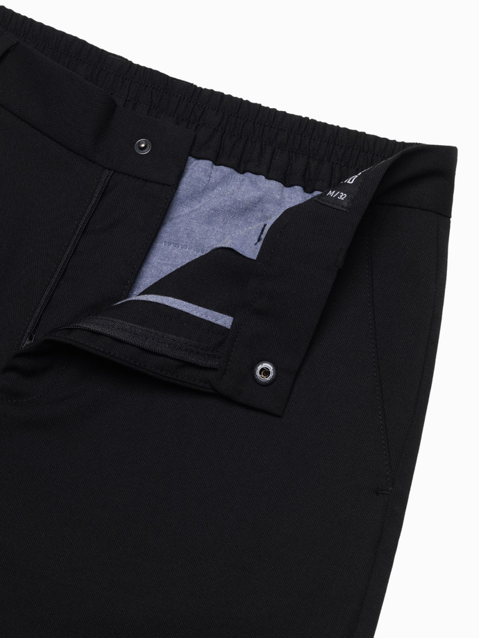Men's REGULAR FIT chino pants with elastic waistband - black V4 OM-PACP-0157