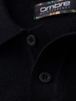 Men's cotton structured knit polo shirt - black V5 OM-POSS-0117