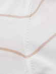 Męski longsleeve polo w poziome paski z wiskozą – biało-beżowy V4 OM-POLS-0146