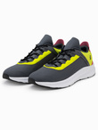 Men's sneakers with neon inserts - graphite V3 OM-FOKS-0118