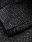 Men's checkered blazer with wool - graphite V2 OM-BLZB-0117