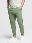 Spodnie męskie dresowe typu jogger - zielone V3 OM-PABS-0173