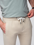 Men's sweatpants with unlined leg - light beige V1 OM-PABS-0206
