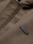 Men's insulated coat with hood and concealed zipper - black V1 OM-COWC-0110
