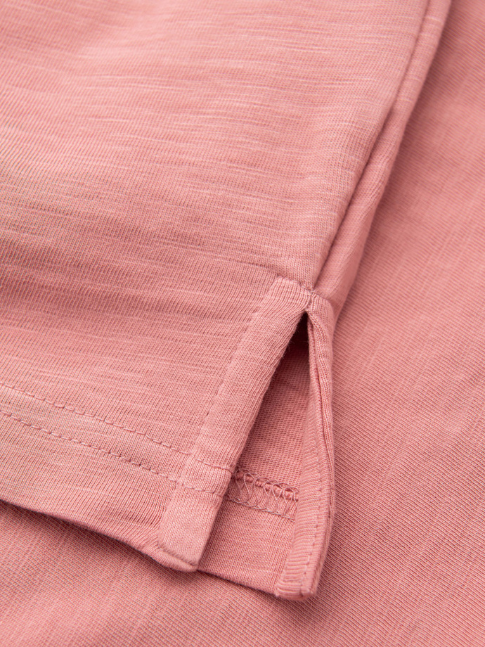 Classic cotton knit polo shirt - pink V4 OM-POWS-0142