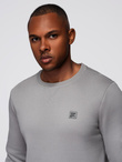 Unbuttoned men's sweatshirt with stand-up collar and hood - black V1 OM-SSZP-0216