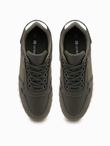 Patchwork men's sneaker shoes in combined materials - dark olive V4 OM-FOSL-0144 