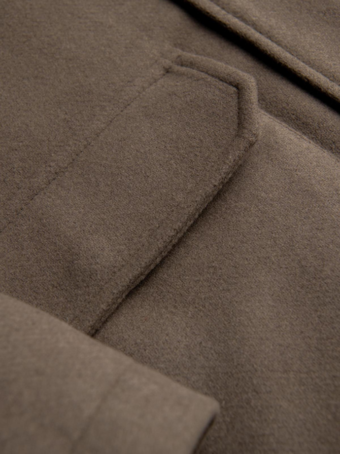 Men's insulated coat with hood and concealed zipper - black V1 OM-COWC-0110