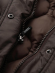 Pikowana kurtka męska w koszulowym fasonie – khaki V3 OM-JALP-0215
