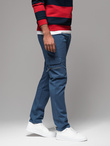 Men's STRAIGHT LEG cargo pants with zippered pockets - dark blue V1 OM-PACG-0204