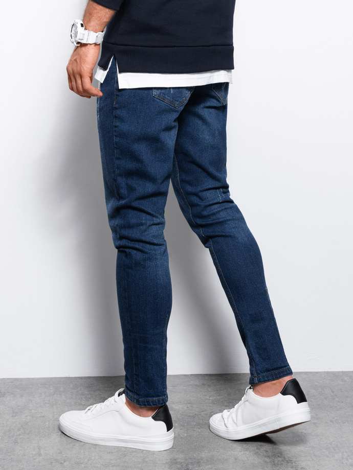 Spodnie męskie jeansowe SKINNY FIT - niebieskie P1060