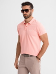 Cotton pique knit polo shirt - pink V5 OM-POSS-0103