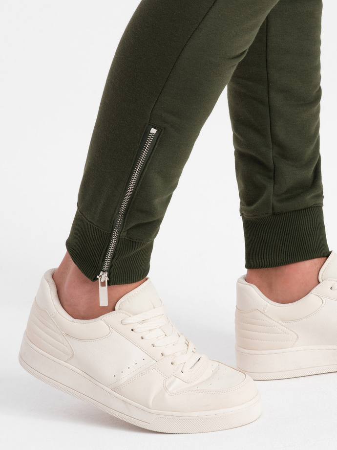 Men's jogger sweatpants - olive V1 OM-PASK-22FW-004