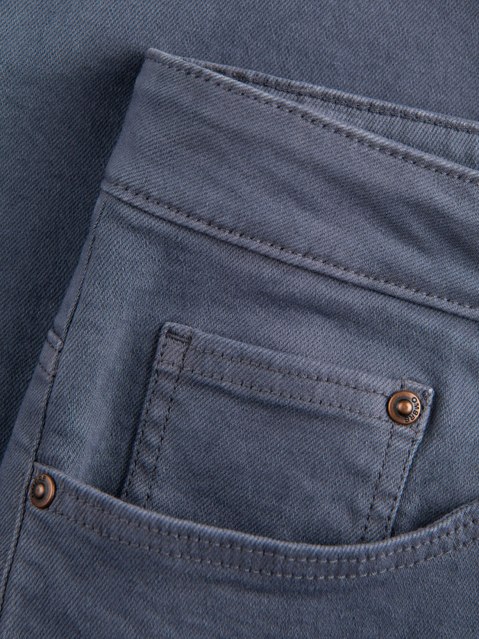 Men's denim pants without rubbing SLIM FIT - navy blue V4 OM-PADP-0148