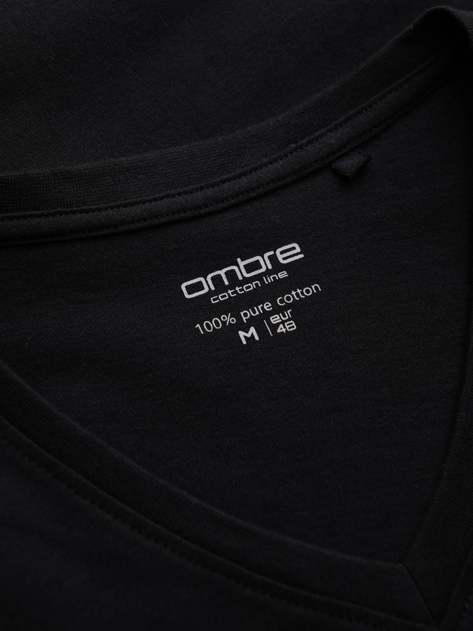 BASIC men's classic cotton T-shirt with a crew neckline - black V1 OM-TSBS-0145