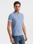 Men's collarless polo shirt - blue V3 OM-TSCT-0156