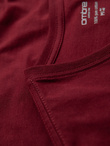 BASIC men's cotton classic tee shirt with a v-neck - maroon V10 OM-TSBS-0237