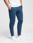 Spodnie męskie dresowe typu jogger - granatowe V4 OM-PABS-0173