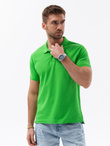 Men's pique knit polo shirt - green V25 S1374