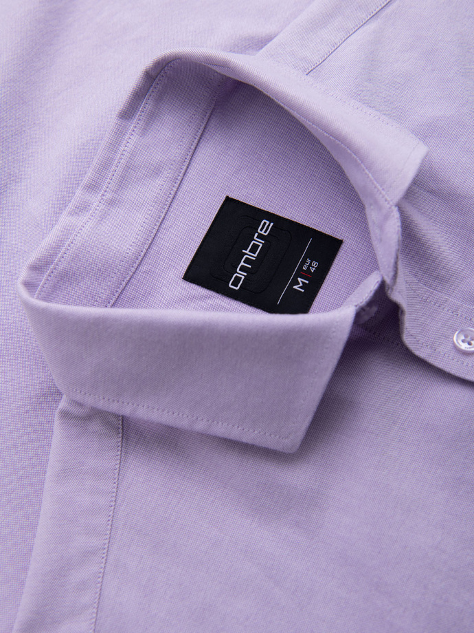 Men's cotton pastel oxford shirt - lavender V2 OM-SHOS-0183