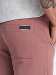 Men's BASIC cotton jogger sweatpants - dark pink V4 OM-PABS-0174