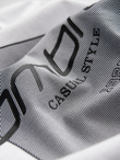 T-shirt męski bawełniany z nadrukiem geometrycznym i logotypem - biały V1 OM-TSPT-0141