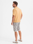 Men's denim short shorts with decorative stitching - light grey V1 OM-SRDS-0135