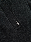 Men's short double-breasted wool coat - graphite V1 OM-COWC-0115