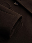 Men's double-breasted coat with decorative buttons - dark brown V3 OM-COWC-0137