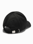 Men's baseball cap with visor and large patch - black V1 OM-ACCS-0101 