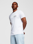 Men's REGULAR cut printed knit shirt - white V1 OM-TSPT-0231