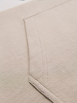 Men's cotton hoodie with contrasting elements - beige V2 OM-SSNZ-0225