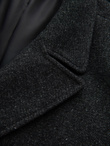 Men's short double-breasted wool coat - graphite V1 OM-COWC-0115