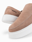 Men's slip on half shoes on thick sole - light brown V3 OM-FOCS-0152