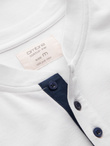 Men's collarless polo shirt - white V1 OM-TSCT-0156