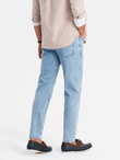 Marmurkowe męskie spodnie jeansowe CARROT FIT – jasnoniebieskie V1 OM-PADP-0225