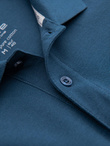 BASIC men's single color pique knit polo shirt - dark blue V13 OM-POBS-0100