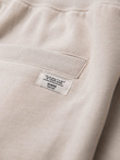 Men's knit shorts with drawstring and pockets - light beige V1 OM-SRBS-0139