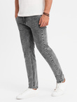Klasyczne męskie przecierane jeansy REGULAR FIT – szare V4 OM-PADP-0217