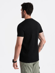 T-shirt męski z nadrukiem w stylu motocyklowym – czarny V1 OM-TSPT-0125