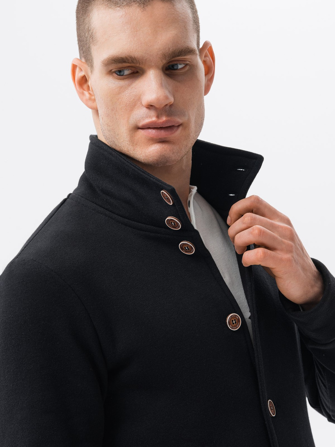 Men's buttoned sweatshirt - black CARMELO