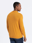 Men's knitted half turtleneck with viscose - mustard V5 OM-SWTN-0100