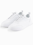 Monochromatyczne męskie buty w stylu sportowym z przeszyciami – białe V1 OM-FOCS-0159