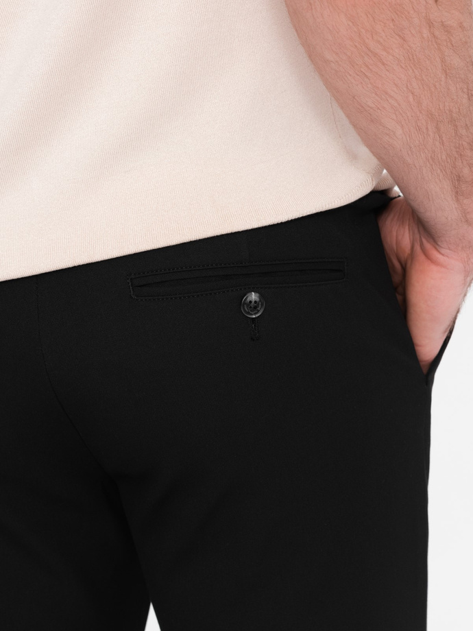 Men's smart chino pants SLIM FIT - black V4 OM-PACP-0191