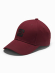 Czapka bejsbolówka męska z logo – bordowa V3 OM-ACCS-0100