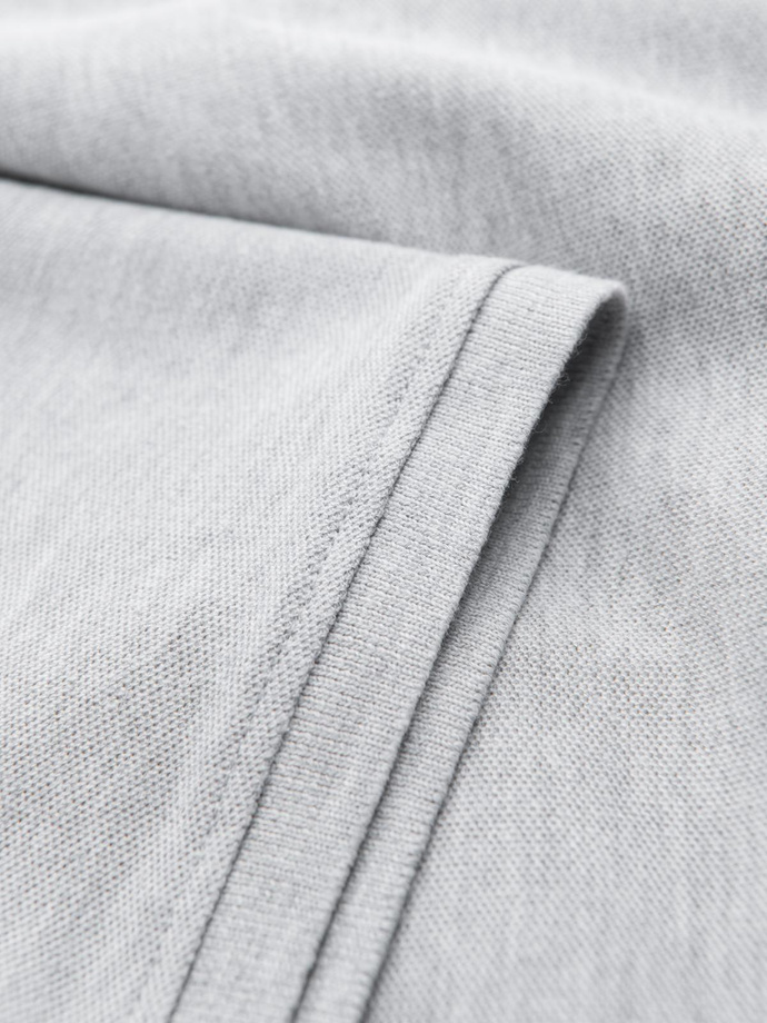 Men's BASIC single color pique knit polo shirt - grey V20 OM-POBS-0100