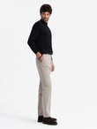 Men's knitted half-golf with viscose - black V1 OM-SWTN-0100