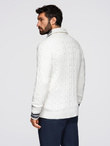 Knitted monochrome men's viscose cardigan - navy blue V1 OM-SWCD-0126