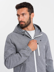 Men's lightweight sports jacket with fleece lining - gray V3 OM-JANP-0136